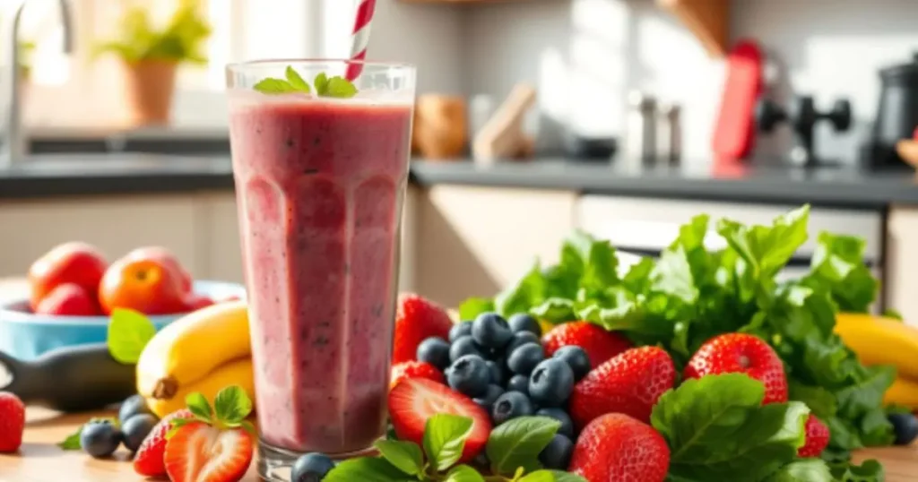 Strawberry Blueberry Banana Smoothie: